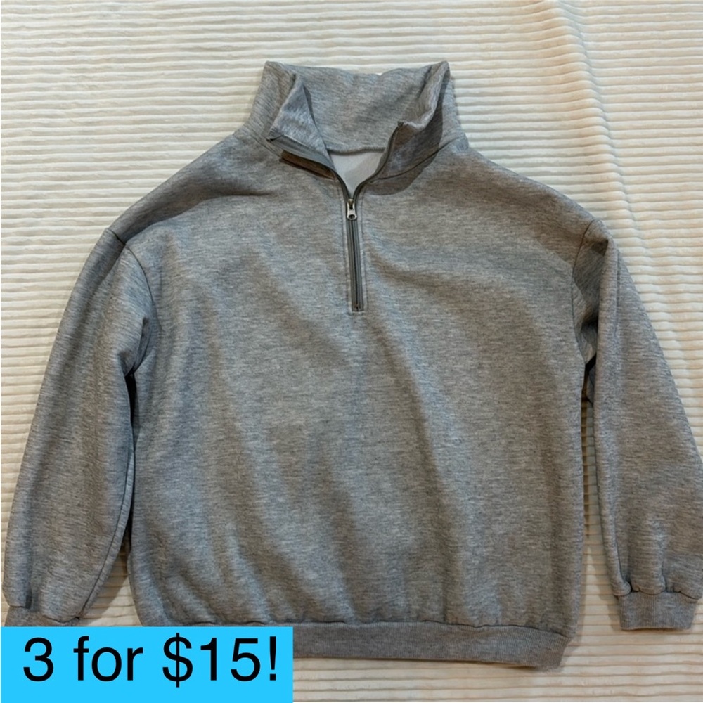 SHEIN Grey Quarter Zip Sweatshirt Small